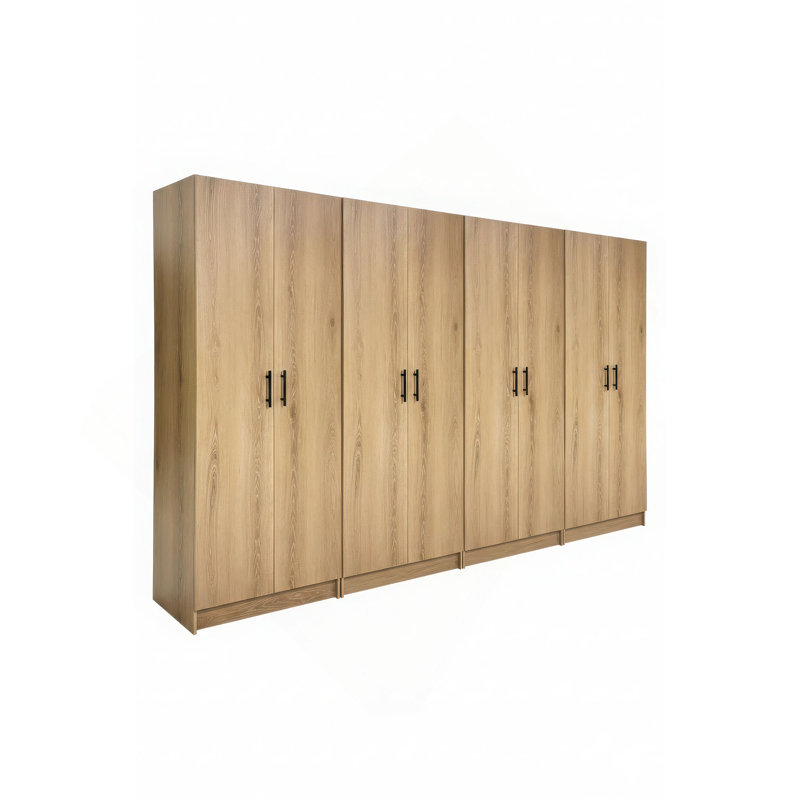 Armoire de rangement polyvalente Modex (ensemble de 4 pièces), Chêne