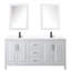 Daria 72'' Double Bathroom Vanity with Carrara Marble Top-70404270-40066247-70404269