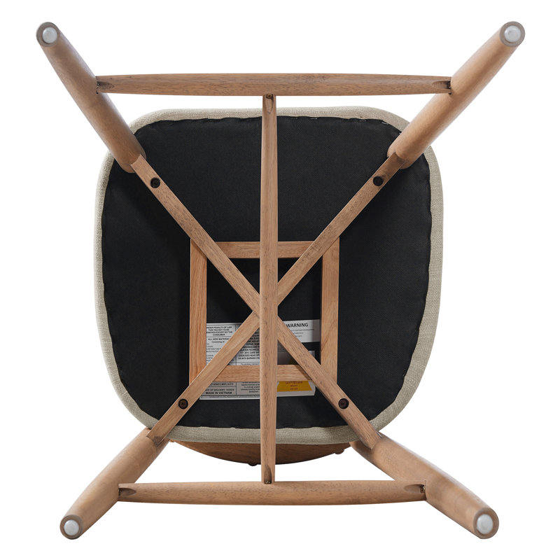 Tabouret de comptoir Talin, Coussin beige / structure naturelle, 2