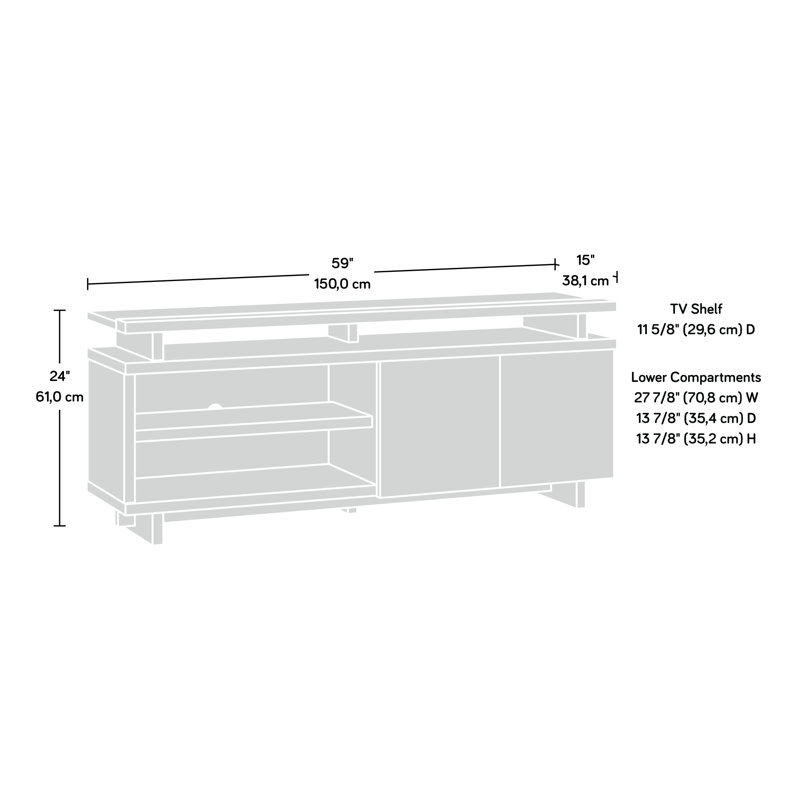 Haze Acacia Gray 59'' Engineered Wood Media Console