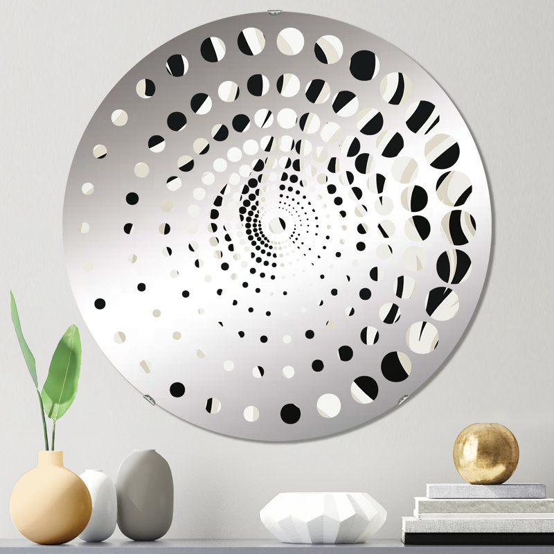 Papier peint imprimé zèbre noir - Miroir mural spiralé, 31,4 po x 31,4 po
