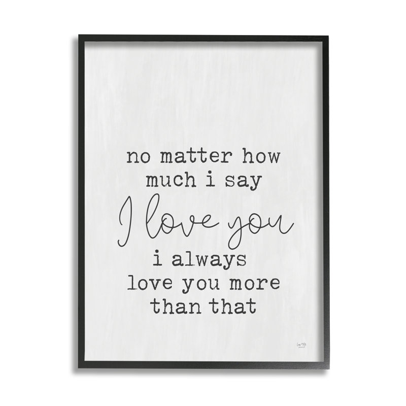 «Love You», phrase romantique encadrée sur bois par Lux + Me Designs, impression, Giclée encadrée noir minuit