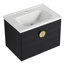 Ensemble de meuble-lavabo mural simple avec plateau en céramique 27,8 po Lurette