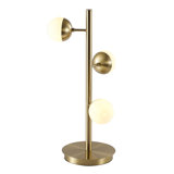 1 Light Gold Table Lamp With White Globe Shades