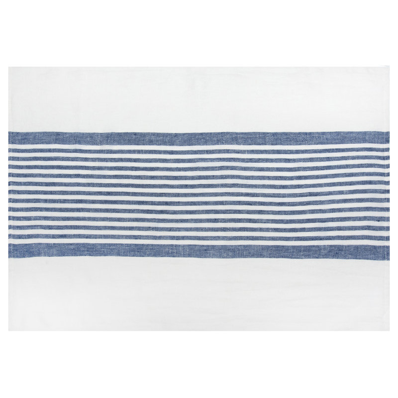 Torchon Camargo, Blanc / bleu