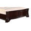 Lit de chef, sculpté, revêtement en similicuir, bois brun foncé-93513253