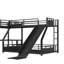 Lit superposé triple en métal avec glissade, bureau et tablettes de rangement PlayScape-138114159