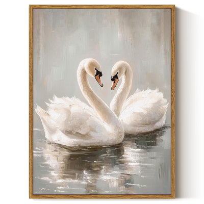 Vintage Swan Framed Wall Art