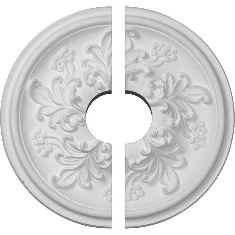 Médaillon de plafond Endurathane Katheryn, DE 14 1/2 po x P 3 1/2 po x P 2 3/4 po (convient aux auvents jusqu'à 3 1/2 po), deux pièces, apprêté en usine