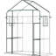Serre de jardin portative - contrôle de la chaleur et de l'humidité, 6 tablettes, treillis, fenêtres de porte en maille, assemblage par obstruction du vent requis par 1 à 2 personnes