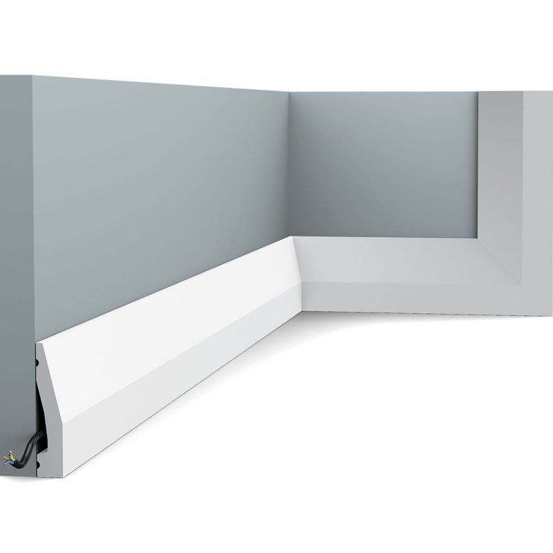 Primed White High Impact Polystyrene Baseboard Moulding Set