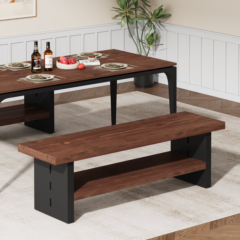 47" Solid Wood Entryway Bench with Shoe Storage