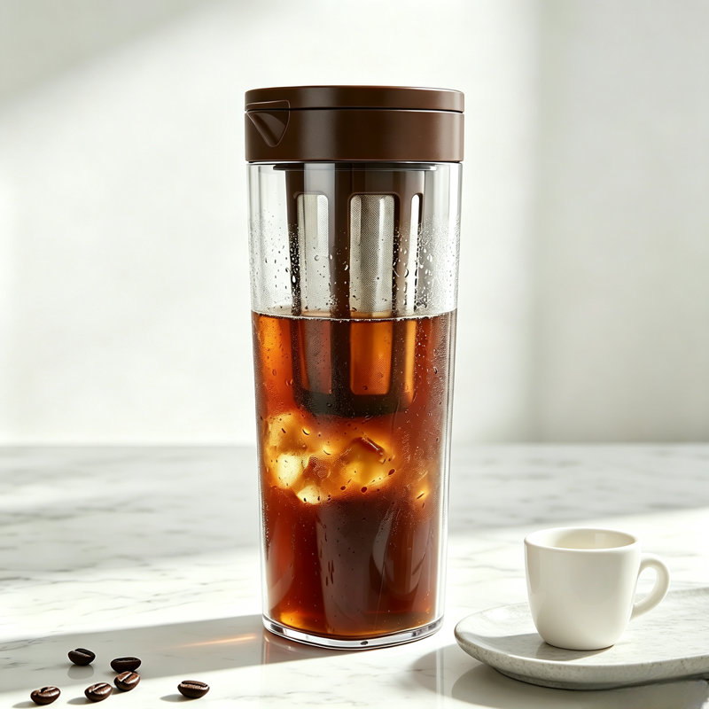 Asvel 38oz Cold Brew Coffee Pitcher | No Grit, No Leaks, Brown