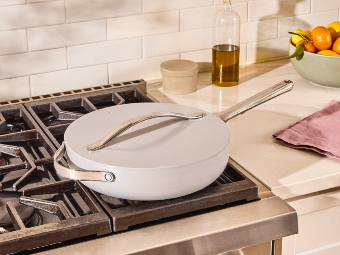 Caraway 4.5qt Ceramic Non-Stick Sauté Pan, Gray