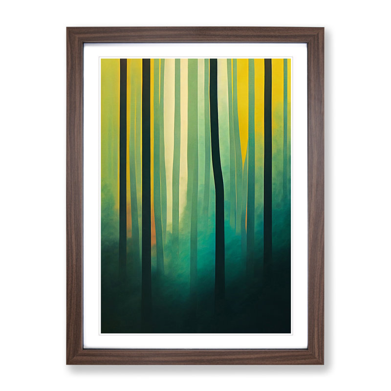 An Unusual Forest Abstract - Wall Art, 34cm H x 25cm W, Walnut Framed