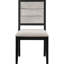 Chaise d'appoint grise et noire avec structure de support solide 100 % tissu.