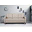 Chaise d'appoint transitionnelle capitonnée à boutons avec accoudoirs carrés et bordure passepoilée