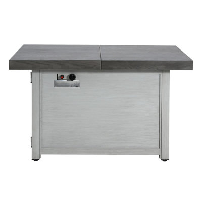 Extendable Rectangle Aluminum Alloy Fire Pit Table, 50,000BTU