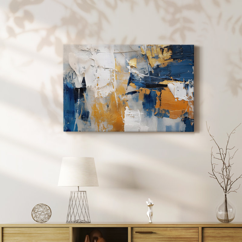 ABSTRACT LXI - Toile tendue avec châssis Premium - Prêt à être accroché, H 40 po x l 60 po