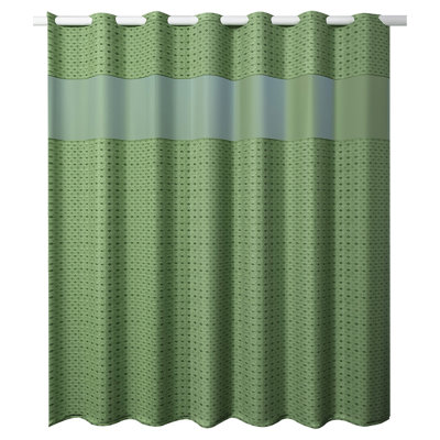 70.87 In. X 74.02 In. Polyester Shower Curtain, Double-layer Shower Curtain In Waffle Stripes