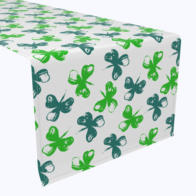 Prasanna Brush Stroke Pretty Clovers Table Runner