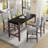 Space-saving Mid-century Modern Dining Set, Rubber Wood, Ideal For Compact Spaces