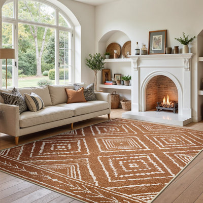 Machine Washable Non Slip Western Area Rugs for Living Room Bedroom Dining Room