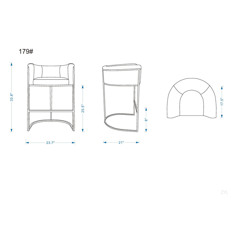 Tabouret de comptoir en métal Cosmopolitan