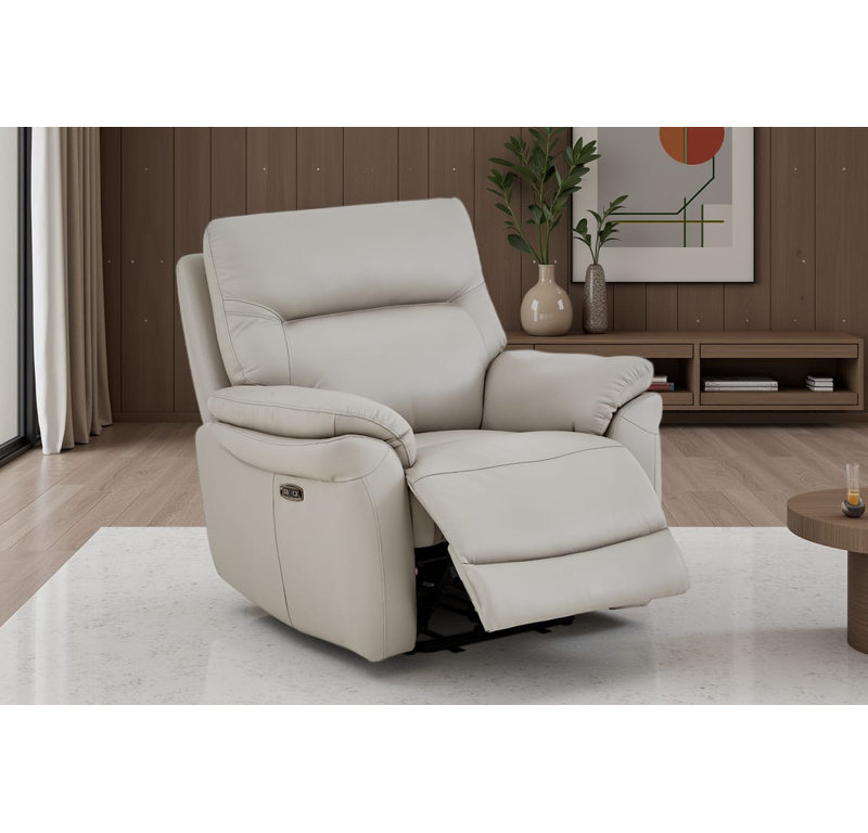 Tationa 99cm Wide Leather Match Standard Recliner, Leather Match - Grey