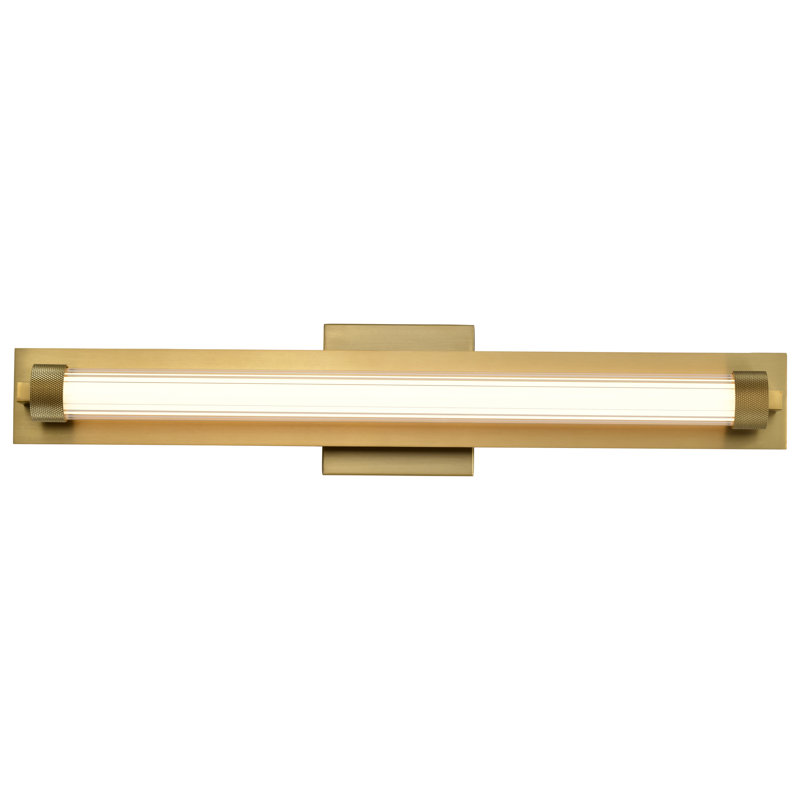 Larissa - Meuble-lavabo à DEL - 3000K CCT - Verre opaque, Laiton rétro, 23,25 po de largeur