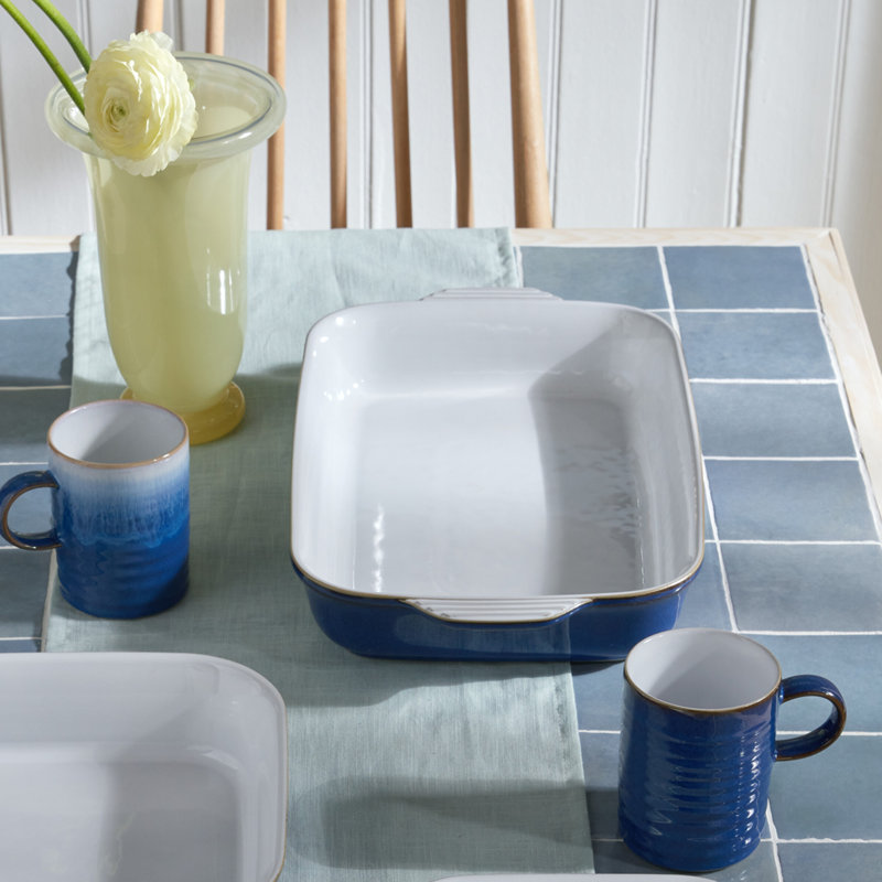 Denby Stoneware Rectangular Oven Dish, Large , Imperial Blue