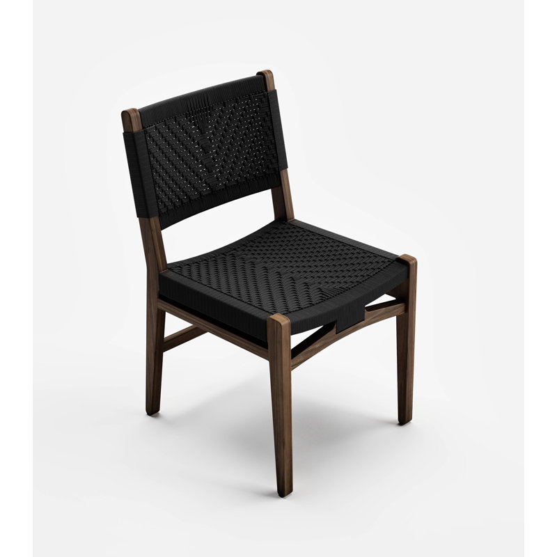 Chontales Dining Chair, Black V Braided Cord, Coffee