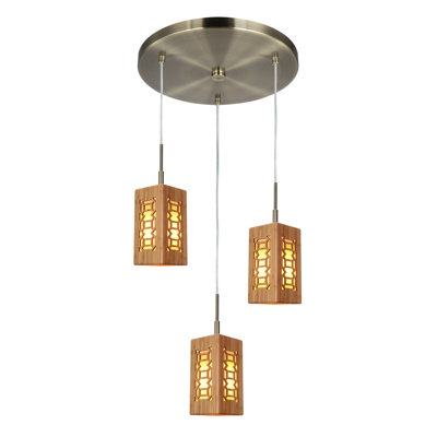 Luminaire suspendu carré à 3 lumières Newsom