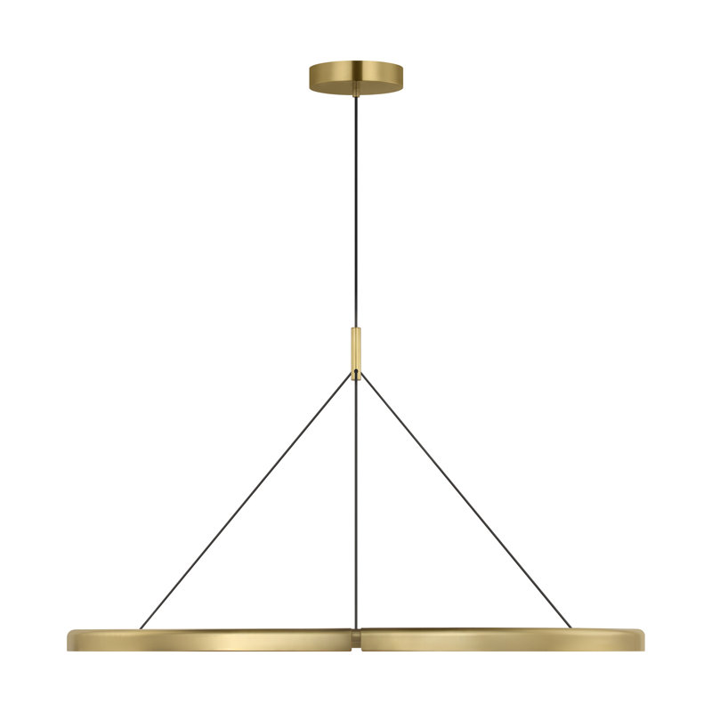 Cloak 1 - Light LED Pendant, 22.2" H x 48.6" W x 48.6" D, Hand-Rubbed Antique Brass