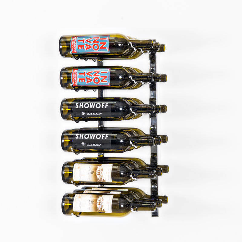 Support à vin mural en métal pour 18 bouteilles Indurial - bronze de 24 po de hauteur, 24"H x 13"W x 24"D, Métal industriel