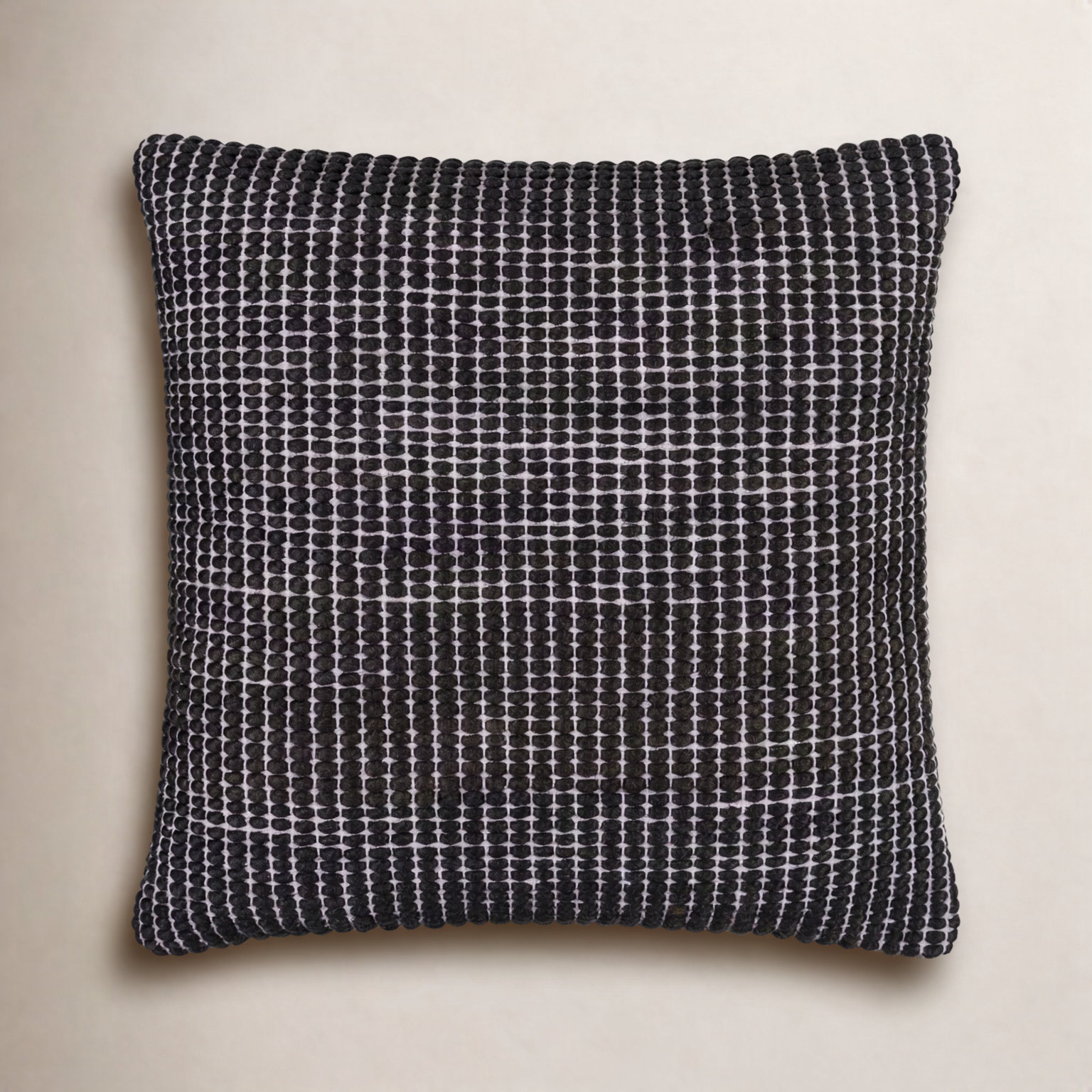 Waverly Wool Pillow Cover, 22" x 22", Black, Polyester/Polyfill