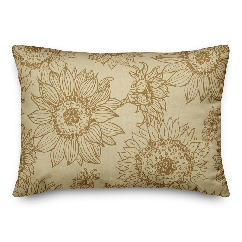 Polyester/Polyester Blend Lumbar Rectangular Pillow Cover & Insert, Gold/Yellow