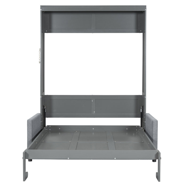 Lit escamotable double pleine grandeur avec coussin, Gray