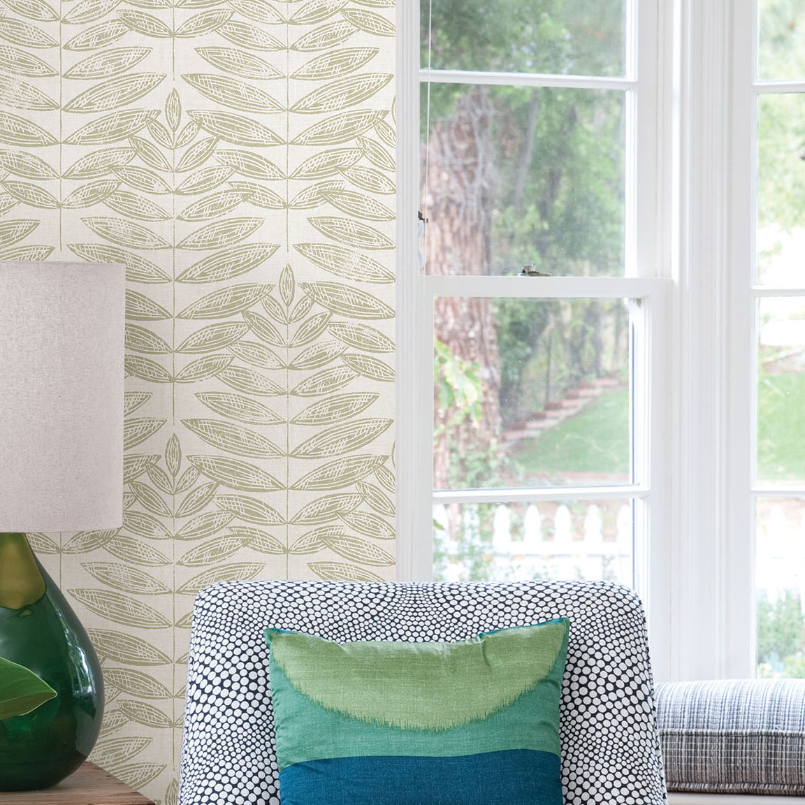 Leaf Wallpaper Roll, Beige