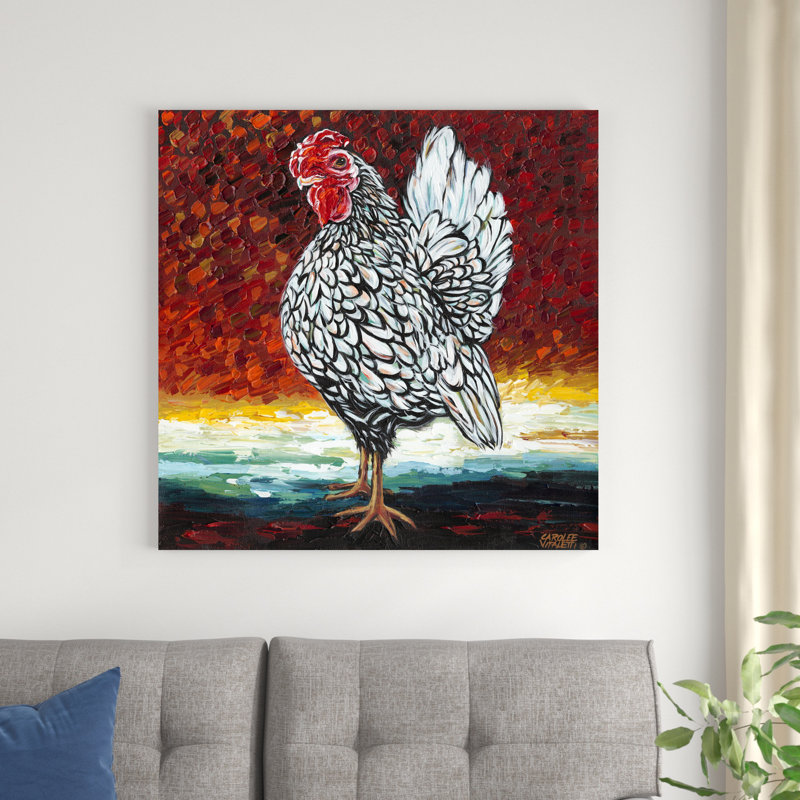 Fancy Chicken II, H 36 po x l 36 po x P 1,25 po
