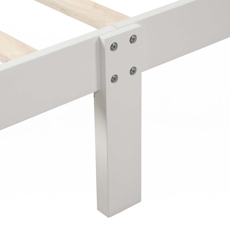 Structure de lit simple Wood, Blanc