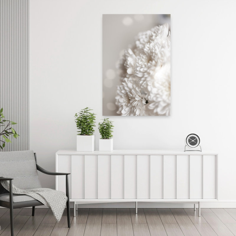 Art contemporain, art contemporain abstrait fleur de chrysanthème, H 36 po x l 24 po