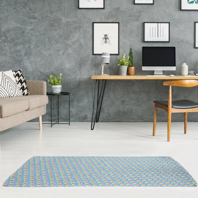 Tapis bleu clair/jaune balances