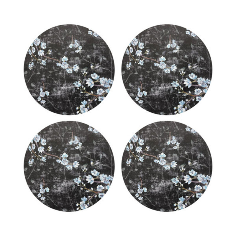 Sous-verres Blossom Fantasia, Noir bleu
