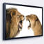 «Lion and Lioness Roaring», photographie encadrée sur toile-26690344