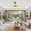 Alessandra Tropical - Five Blade Ceiling Fan - Integrated LED -Matte Black Finish -Light Blue Blades-968185003-968185000