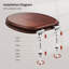 Toilet Seat, Soft Close WC Seat with Strong Hinge Ideal for Standard Toilet-1182055509