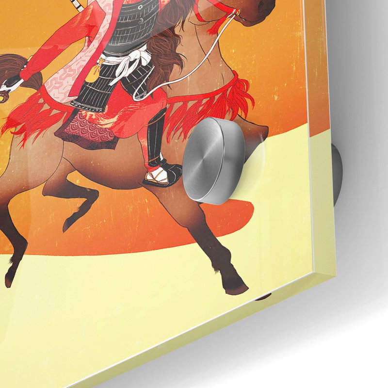 «Samurai» par Sai Tamiya, art mural en verre acrylique, H 36 po x l 24 po