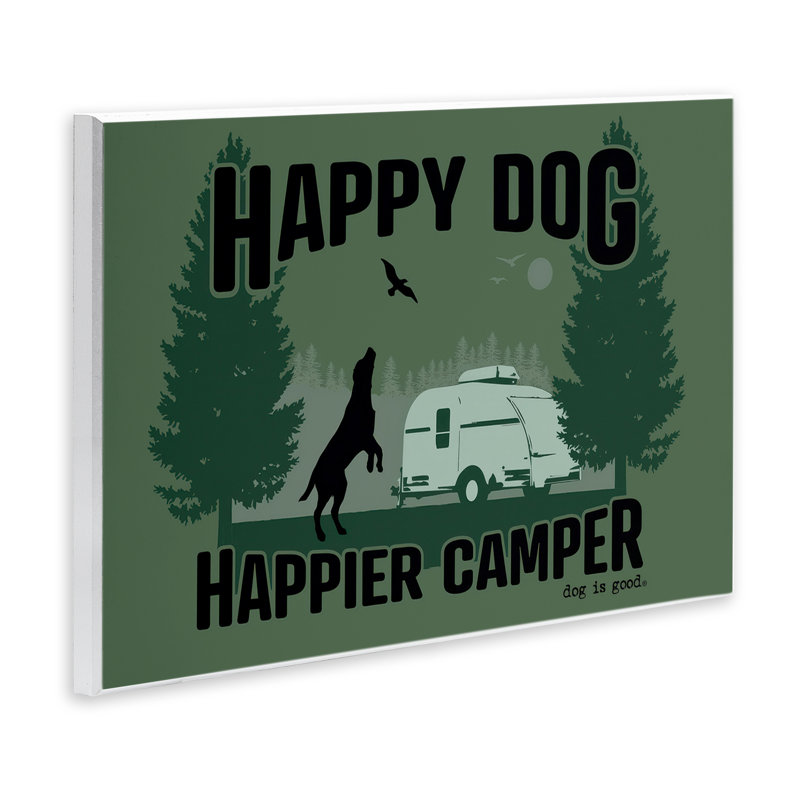 Art mural Happier Camper with Dog par Dog Is Good, H 13 po x l 19 po