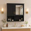 Armoire de toilette murale 2 en 1 avec miroir, étagères réglables et portes à fermeture en douceur-1094523028
